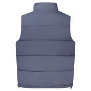 Blu Polyester Men's Sleeveless Jacket