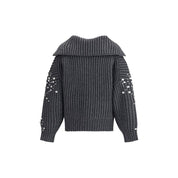 Rhinestones wool Cardigan