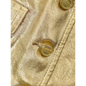 Gold Cotton Sleveless Jacket