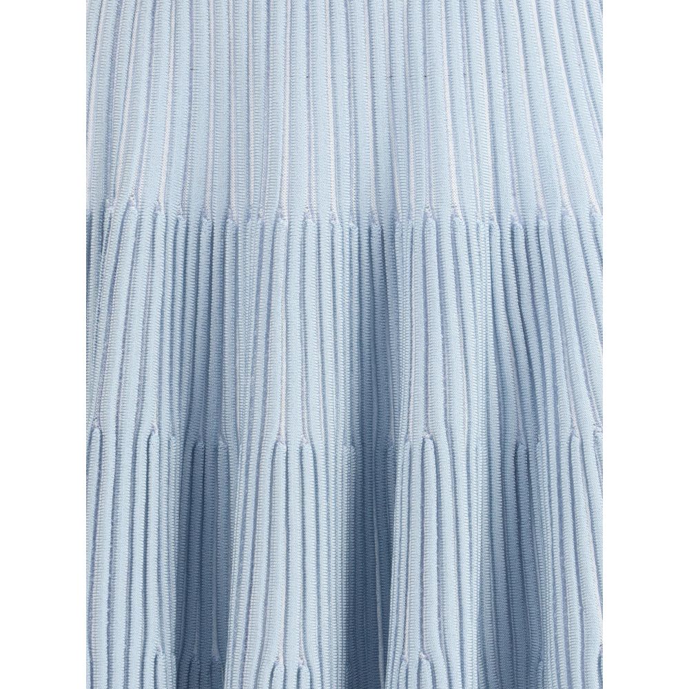Light Blue Viscose Mini Skirt