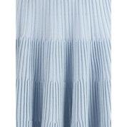 Light Blue Viscose Mini Skirt