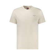 Beige Cotton Men T-Shirt