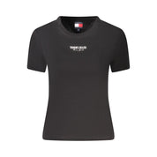 Black Cotton Women T-Shirt