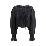 Silk georgette and lace Top