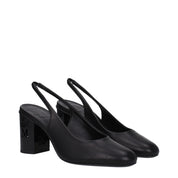 Black Leather High Heel Pumps