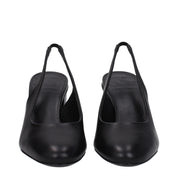 Black Leather High Heel Pumps