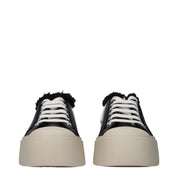 Black Leather Chunky Sneakers