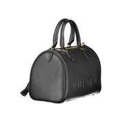 Black Polyurethane Women Handbag