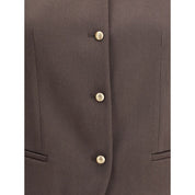 Single-breasted hemp and viscose Vest
