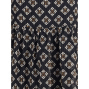 Silk long Dress with rouches