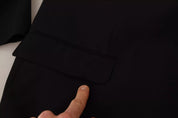 Blue Polyester Single Breasted Formal 2 Piece Suit