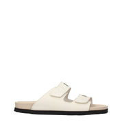 Beige Leather Slippers Sandals