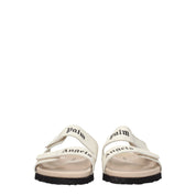 Beige Leather Slippers Sandals