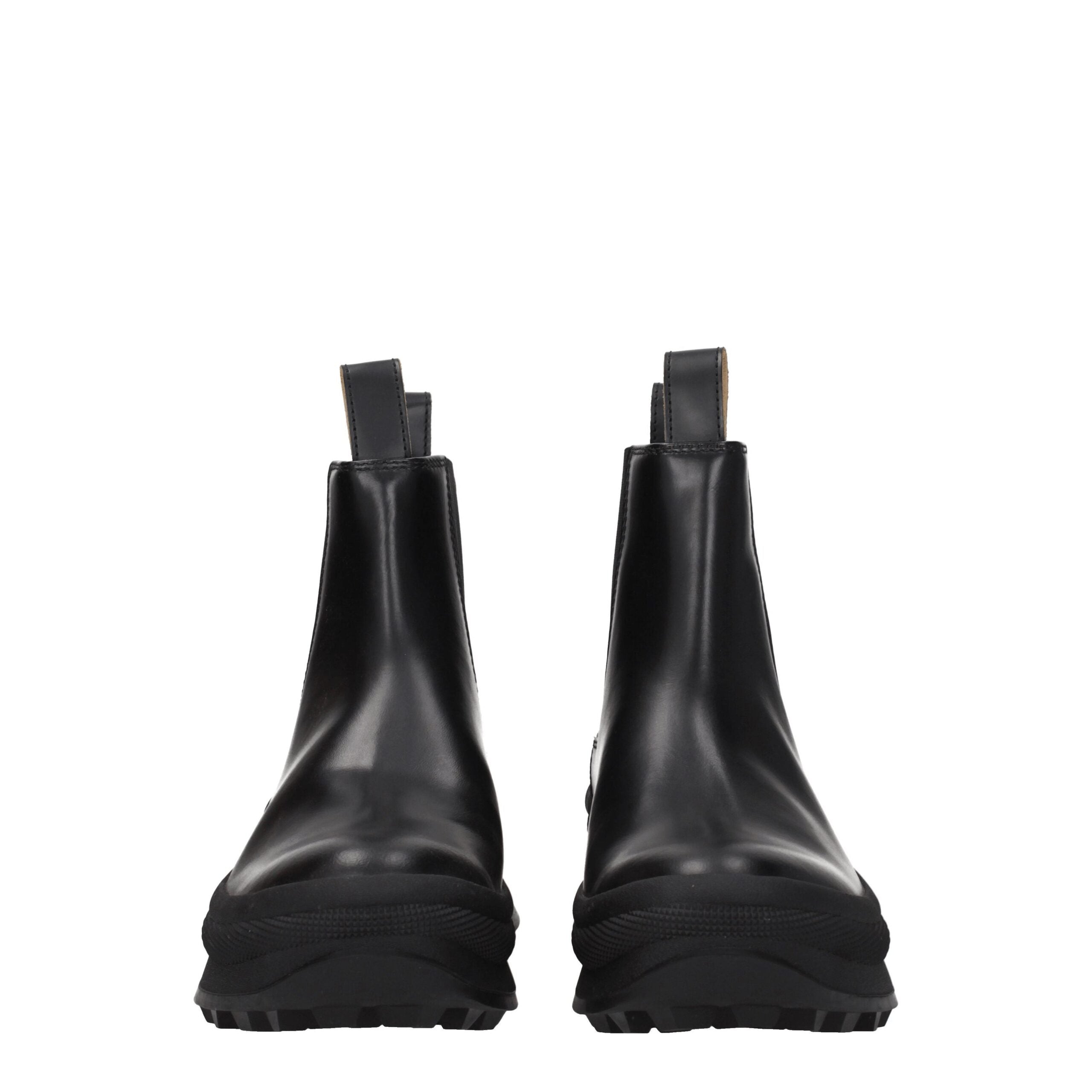 Black Leather Ankle Boots