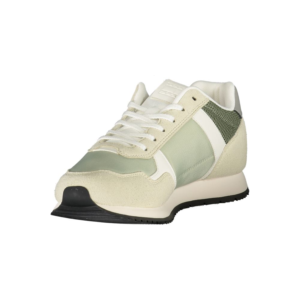 Green Polyester Men Sneaker