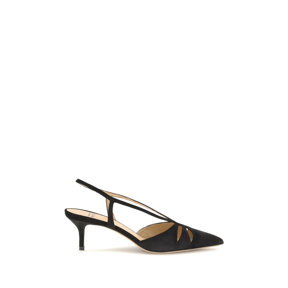 Black Calf Leather Bos Taurus Mid Heel Pumps