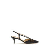 Black Calf Leather Bos Taurus Mid Heel Pumps