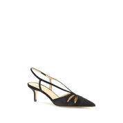 Black Calf Leather Bos Taurus Mid Heel Pumps