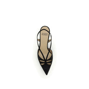 Black Calf Leather Bos Taurus Mid Heel Pumps