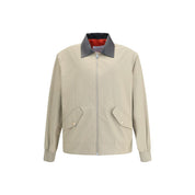 Cotton Harrington Jacket with leather details