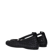 Black Leather Ballet Flats