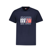 Blue Cotton Men T-Shirt