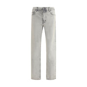 Light Blue Cotton Straight-Leg Jeans