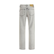 Light Blue Cotton Straight-Leg Jeans