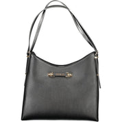 Black Polyurethane Women Handbag