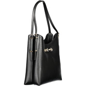 Black Polyurethane Women Handbag
