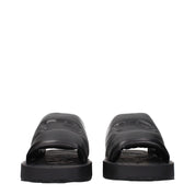 Black Leather Slippers Sandals
