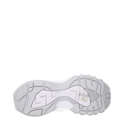 White Fabric Chunky Sneakers