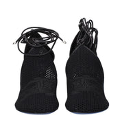Black Fabric High Heel Pumps