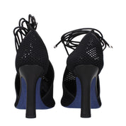 Black Fabric High Heel Pumps