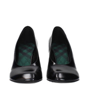 Black Leather High Heel Pumps