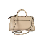 Beige Polyethylene Women Handbag