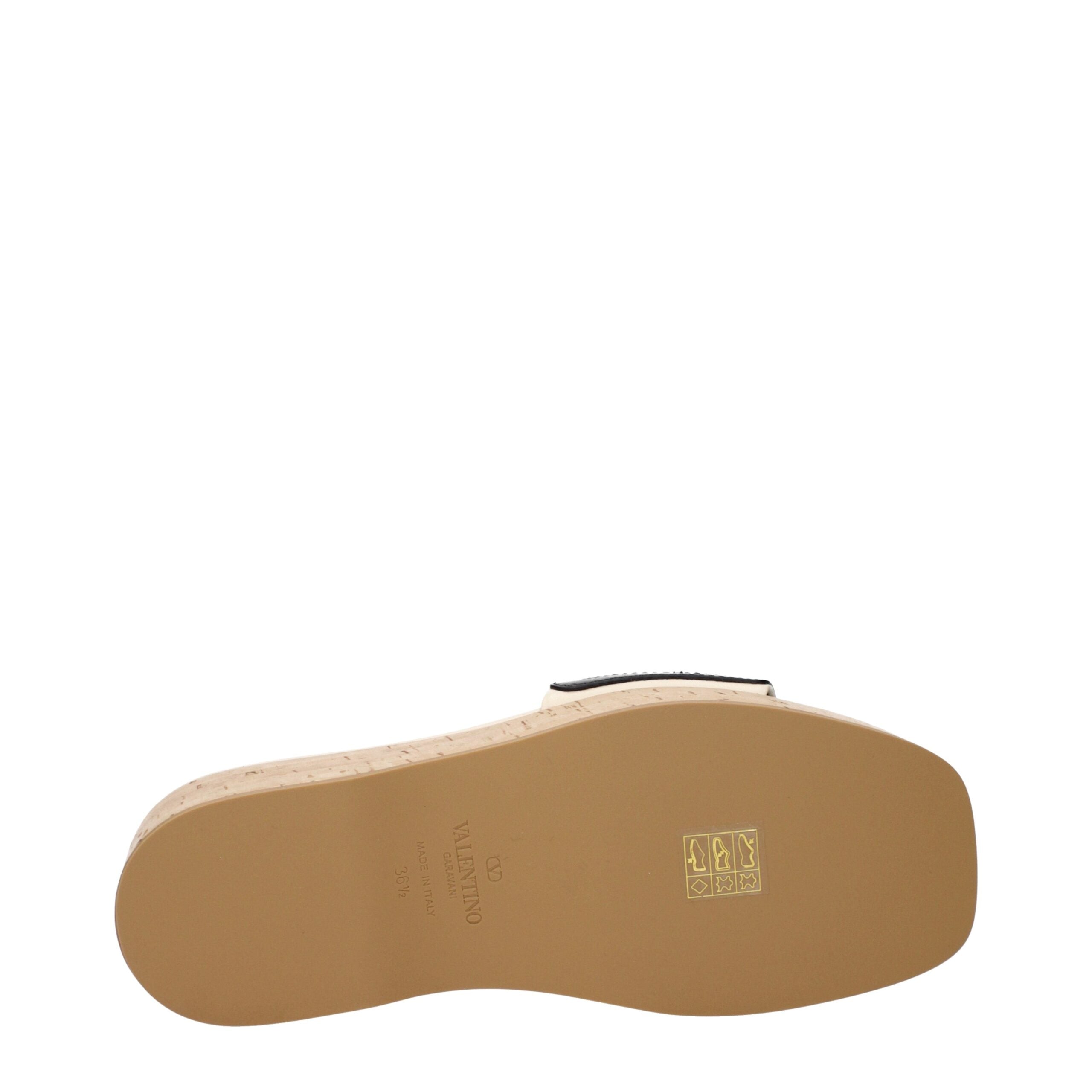 Beige Leather Wedges Sandals