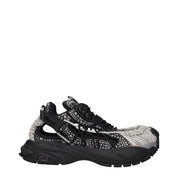Black Fabric Chunky Sneakers