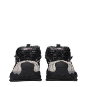 Black Fabric Chunky Sneakers