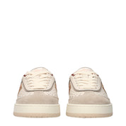 Beige Leather Low Tops