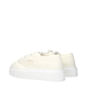 Beige Fabric Platform Sneakers