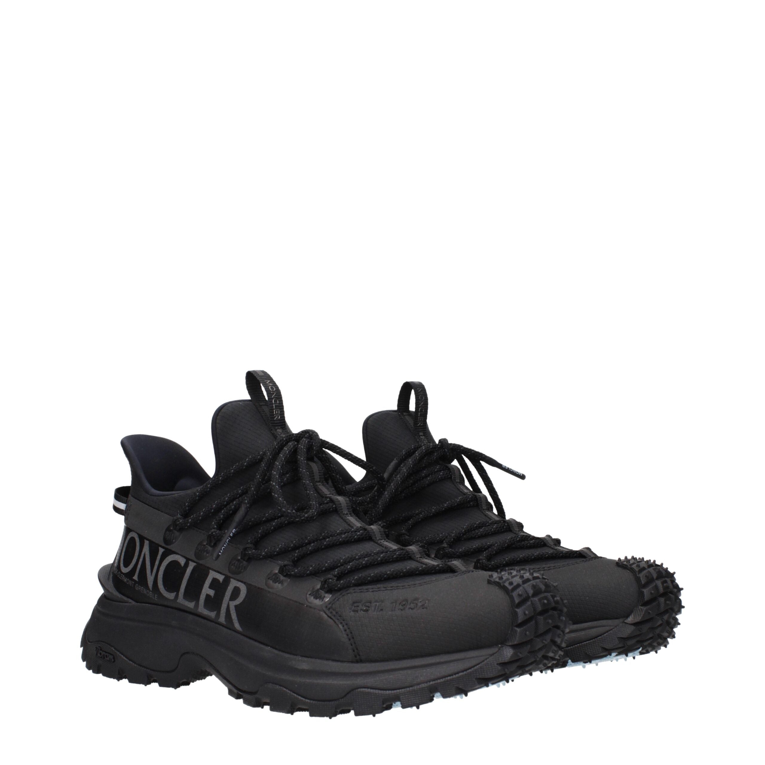 Black Fabric Athletic Sneakers