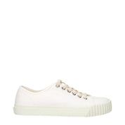 White Fabric Low Tops