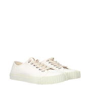 White Fabric Low Tops