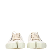 White Fabric Low Tops