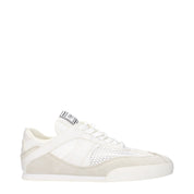 White Fabric Low Tops