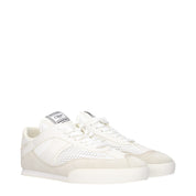 White Fabric Low Tops