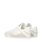 White Fabric Low Tops