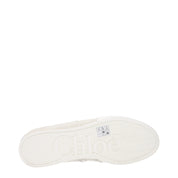 White Fabric Low Tops