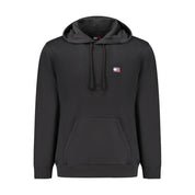 "Black Cotton Men Sweater with Central Pocket"